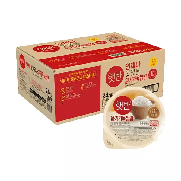 햇반 윤기가득쌀밥 210g, 24입, 1개 가격 비교 비비고 햇반 윤기가득쌀밥 210g, 24입, 1개