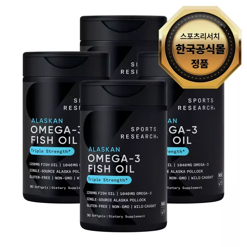 스포츠리서치 오메가3 피쉬 오일 3배 강도 소프트젤 90정 x4병 가격 비교 스포츠리서치 오메가3 피쉬 오일 3배 강도 소프트젤 90정 x4병